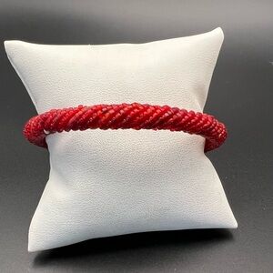 Elegant Red Beaded cuff Bracelet